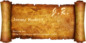 Jeney Rudolf névjegykártya
